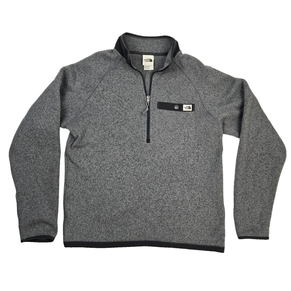 The North Face Sweater Mens S Gray Fleece Quarter Zip Long Sleeve‎ Pullover